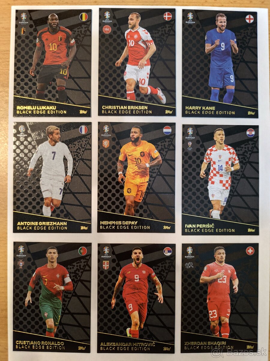 Black Edge topps match attax euro 2024 kartičky set BE1-BE9