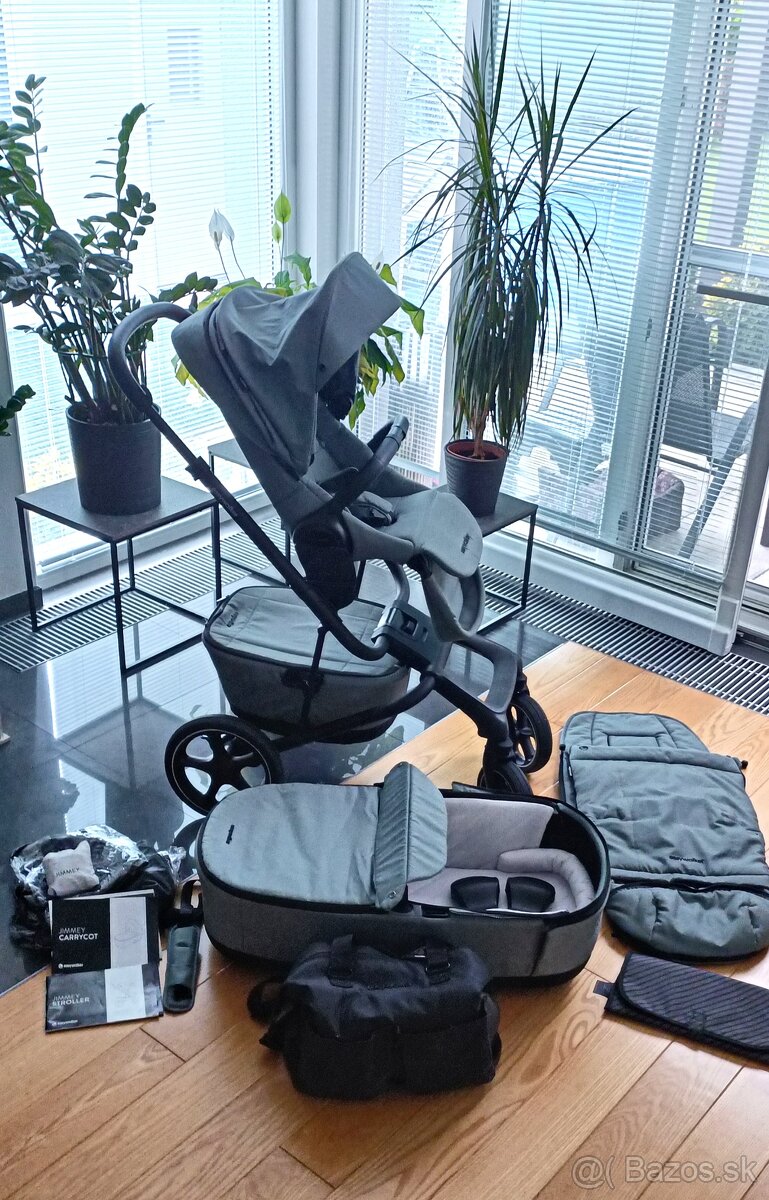 Celý set EASYWALKER Kočík kombinovaný Jimmey Thyme Green XXL