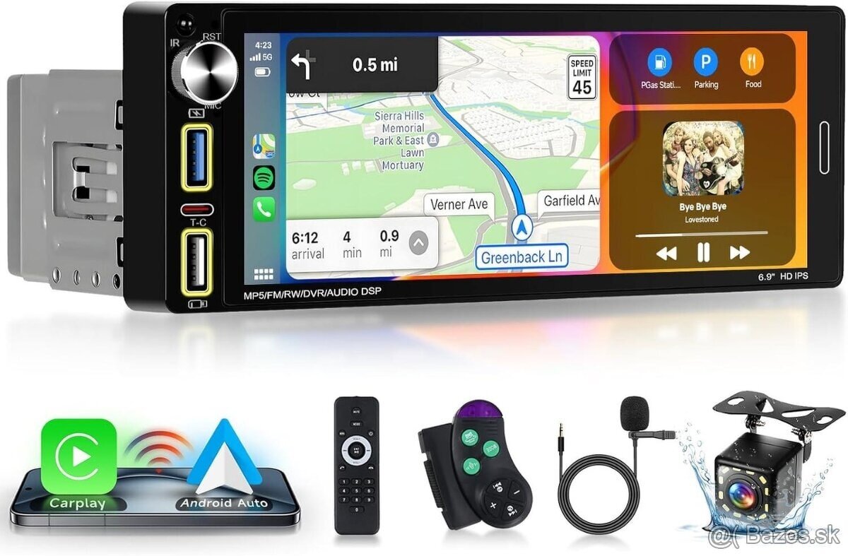 Predám nové autorádio Hodozzy RDS 1DIN – CarPlay / Android A