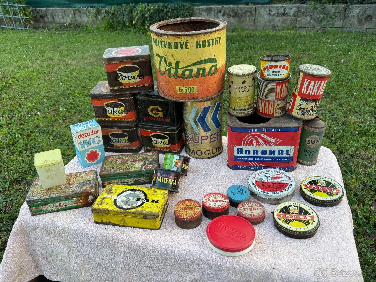 Retro stare plechove krabicky