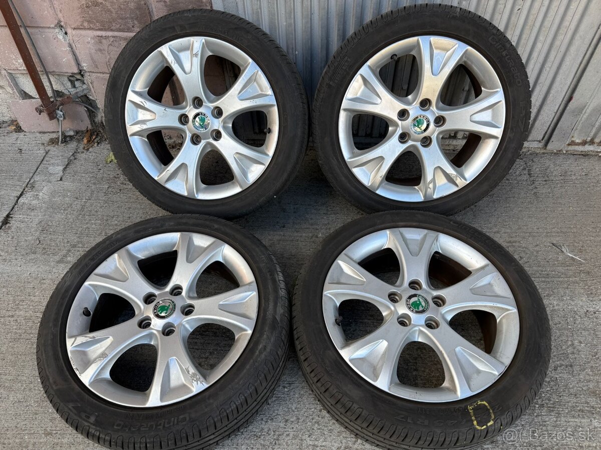 17" Elektrony SKODA 5x112 so zimnymi pneu 205/50 R17