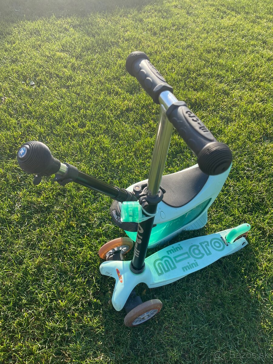 Micro Mini 2go Deluxe plus mint, kolobezka, odrážadlo