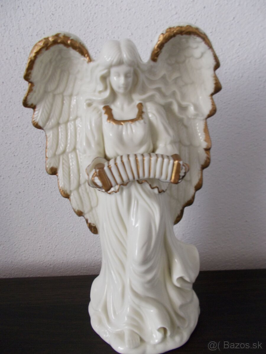Retro porcelánový 24 cm anjel