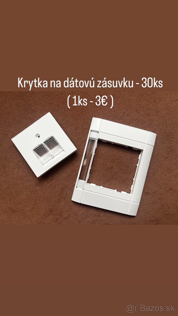 Hager zásuvky, krytky, koncovky, káble