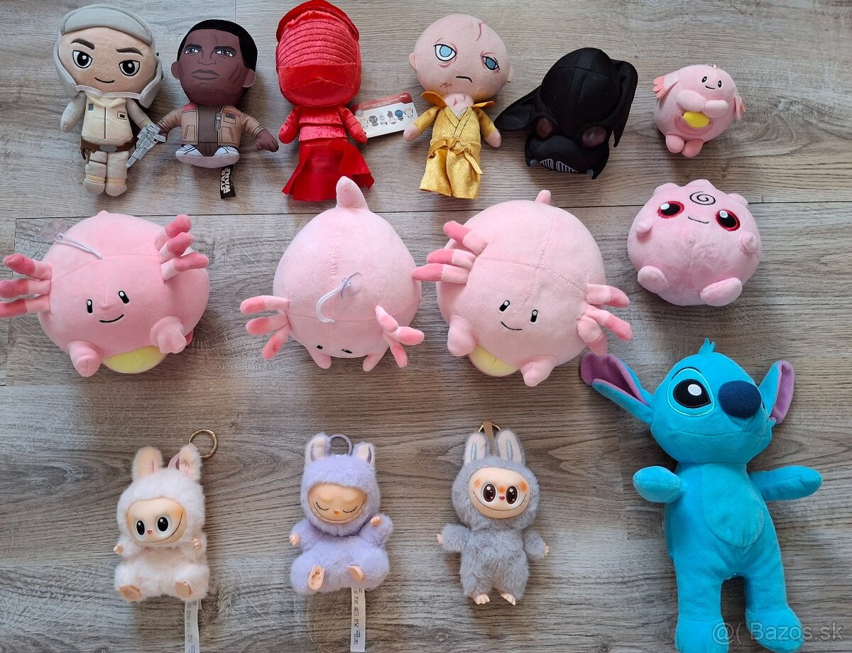 Plyšové postavičky Star Wars, Pokémon, Stitch, Labubu