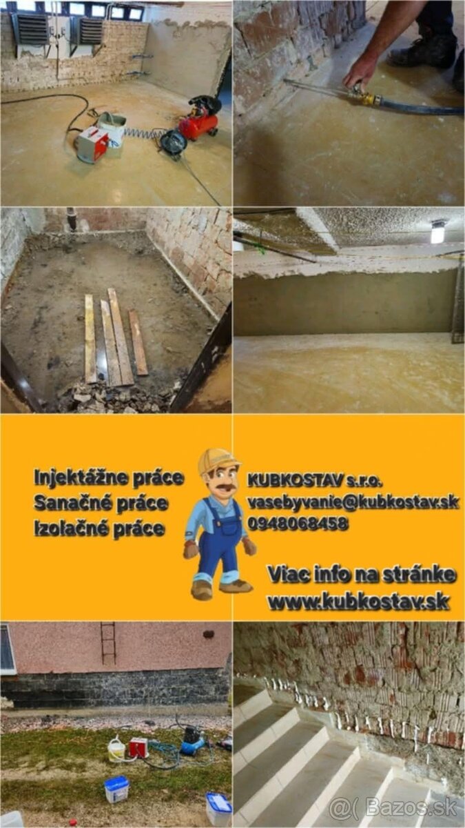 Ponúkame Injektážne, sanačné a izolačné práce