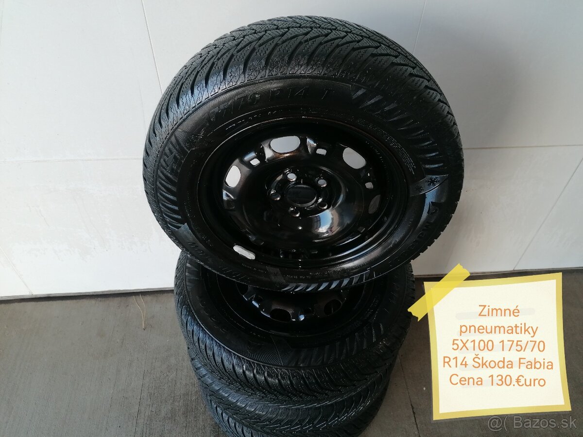 Zimné Pneumatiky 5X100 175/70 R14 Škoda Fabia...