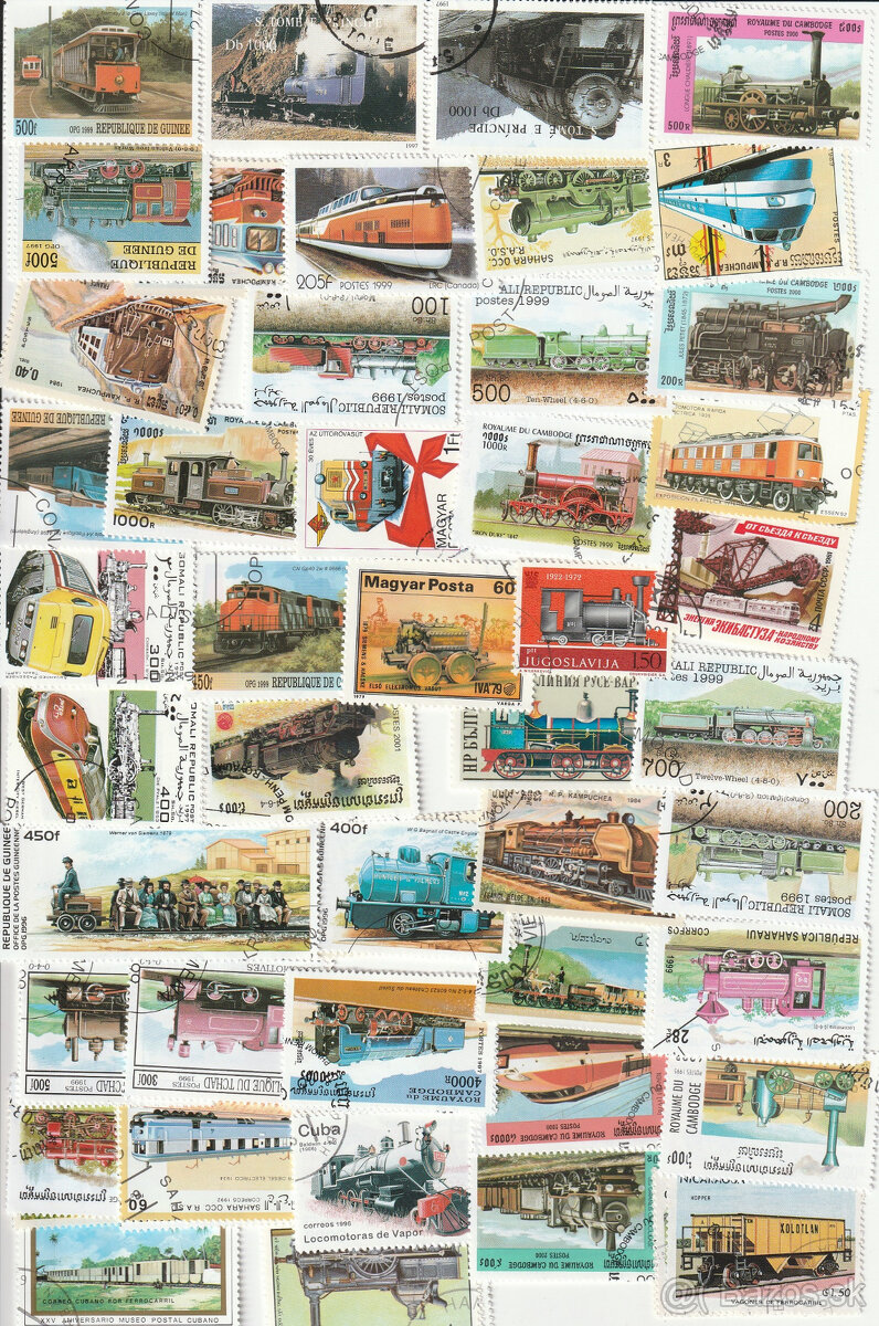 Známky Vlaky 250 ks