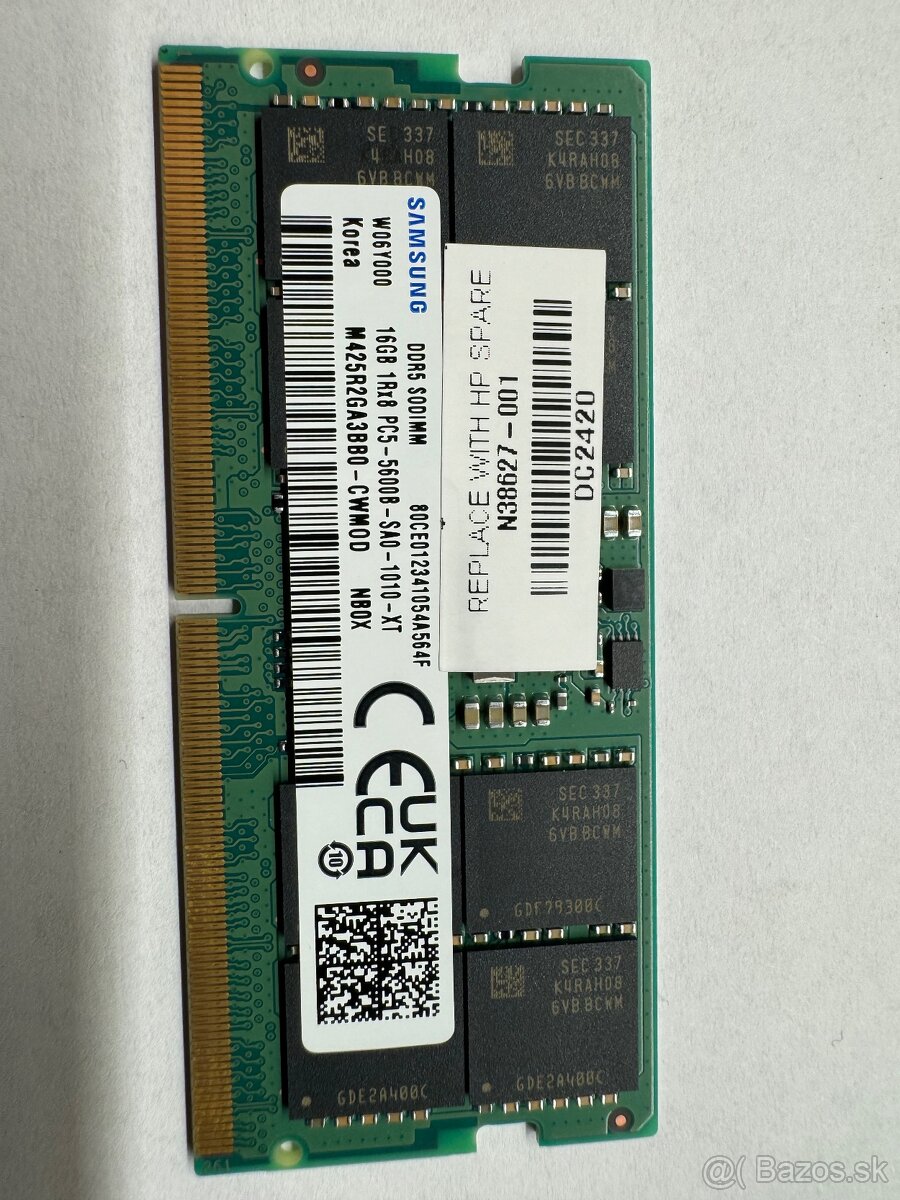 Predám 32gb Ram (2x16gb) SO-Dimm DDR5, 5600MHz, CL40