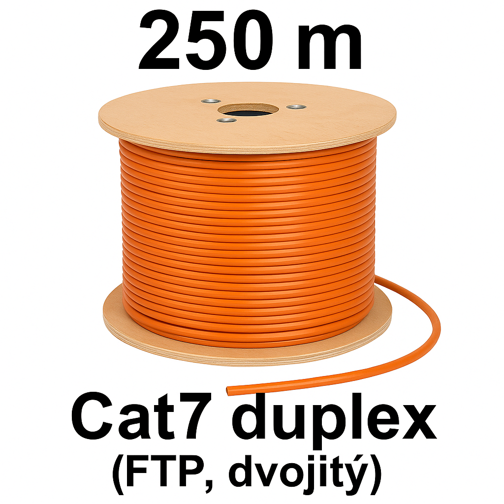 250 m internetový kábel Cat7 duplex (FTP, dvojitý)