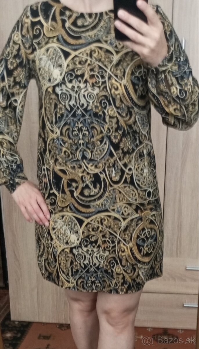 Elegantné spoločenské šaty M dlhý rukav