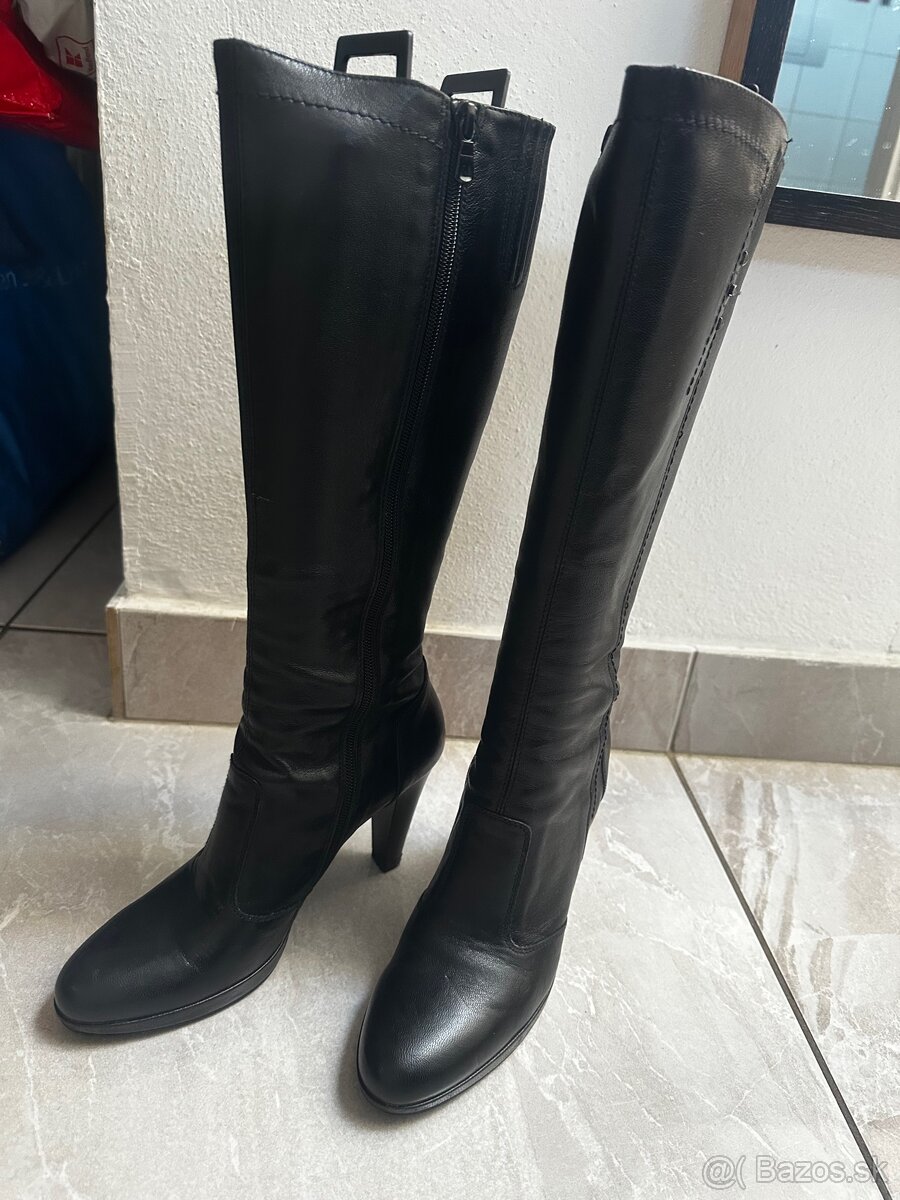 Čierne kožené čižmy NG