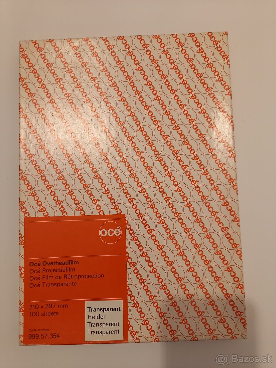 Fotopapier OCÉ Overheadfilm, Transparent