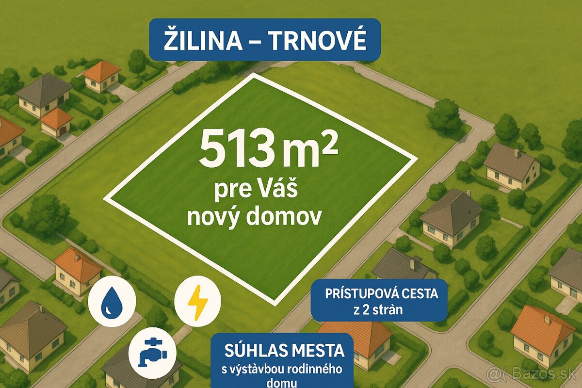 Lukratívny stavebný pozemok Žilina - Trnové, 638 m²