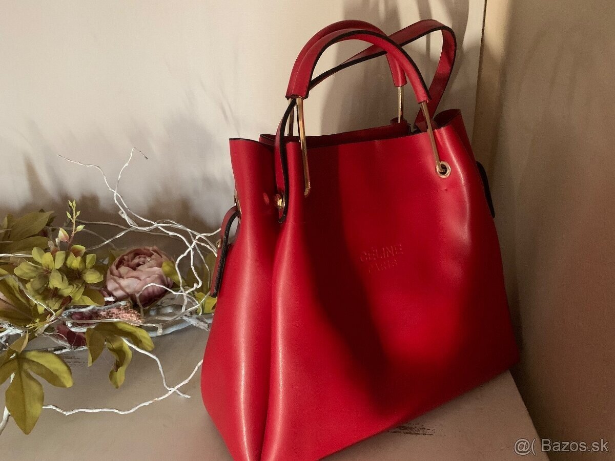 Kožená červená kabelka Paris