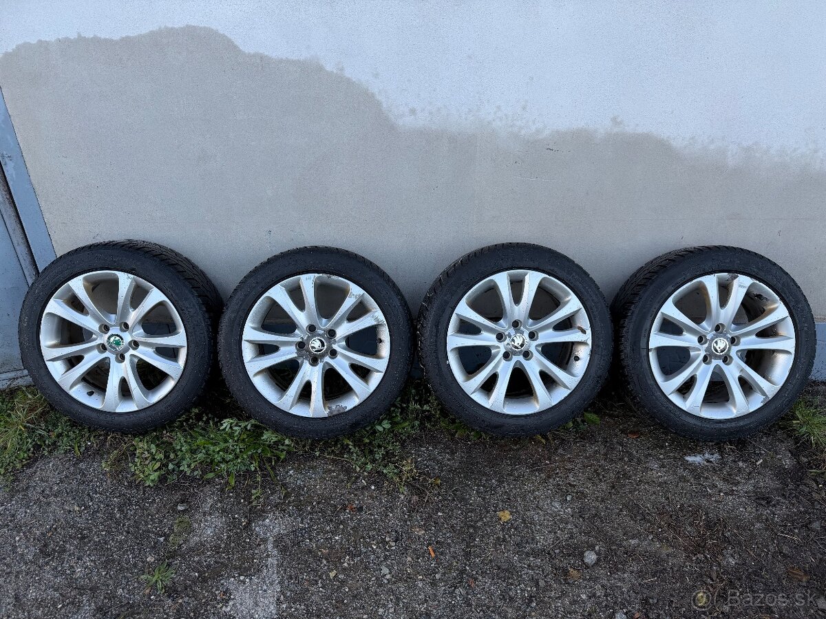 ŠKODA 5x112 R17 elektróny plus zimné pneu 215/50 R17