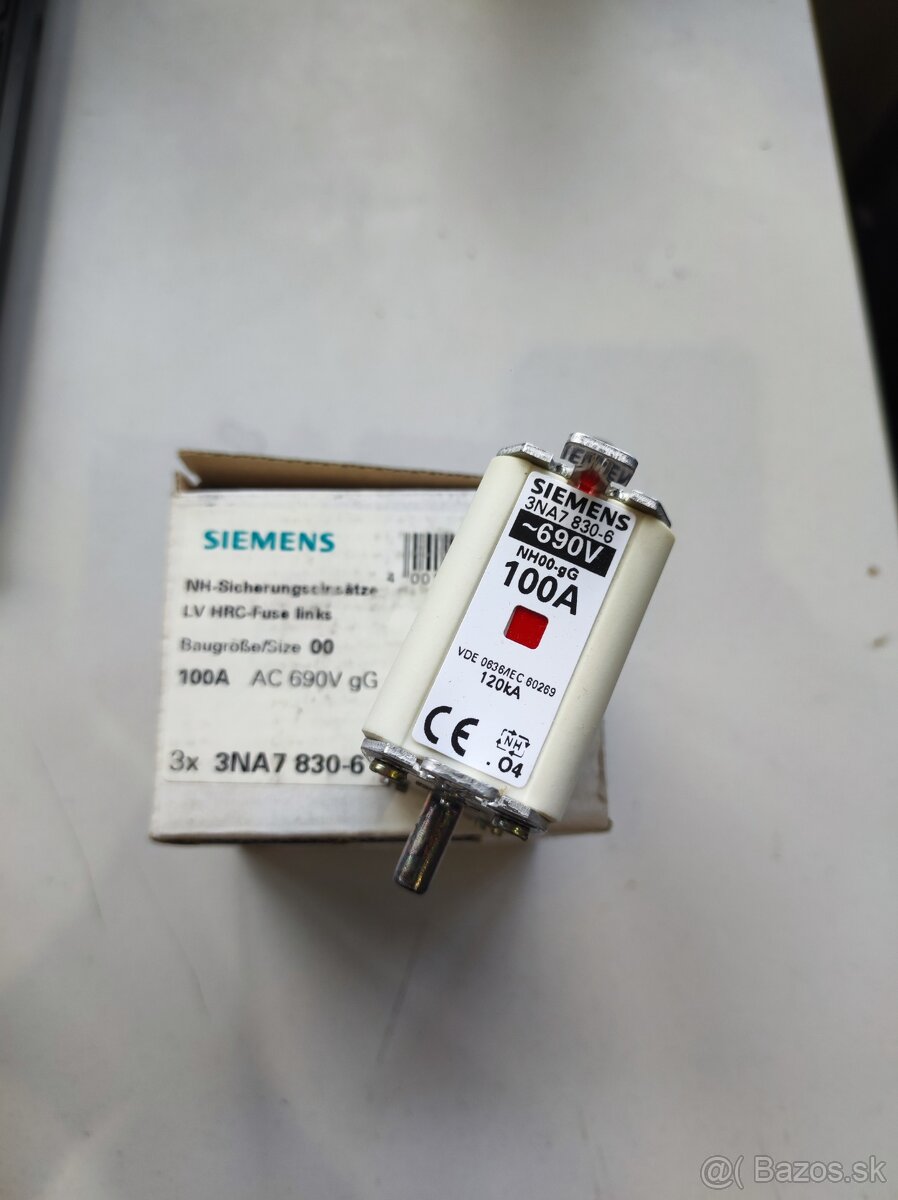 SIEMENS Nožové poistky 100A