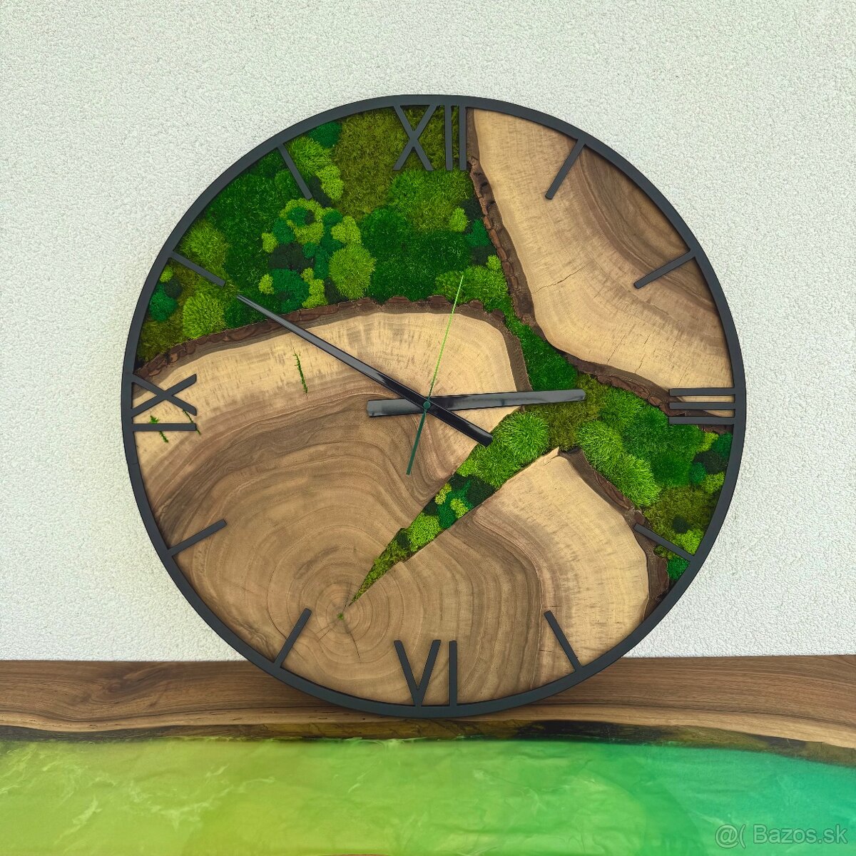 Machové hodiny 60cm orech , drevene hodiny s machom