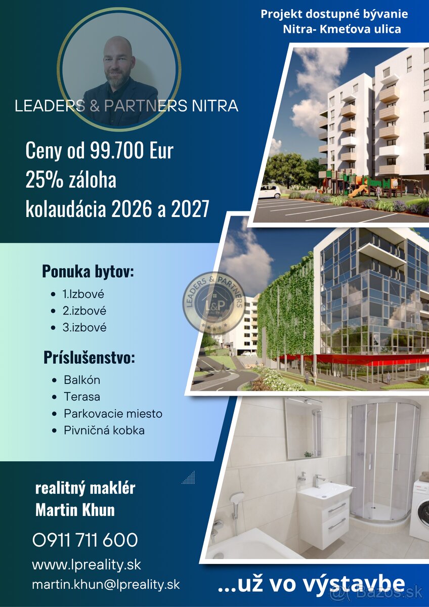 Predaj bytov 1izb. 2izb. 3izb. Nitra - výstavba už prebieha