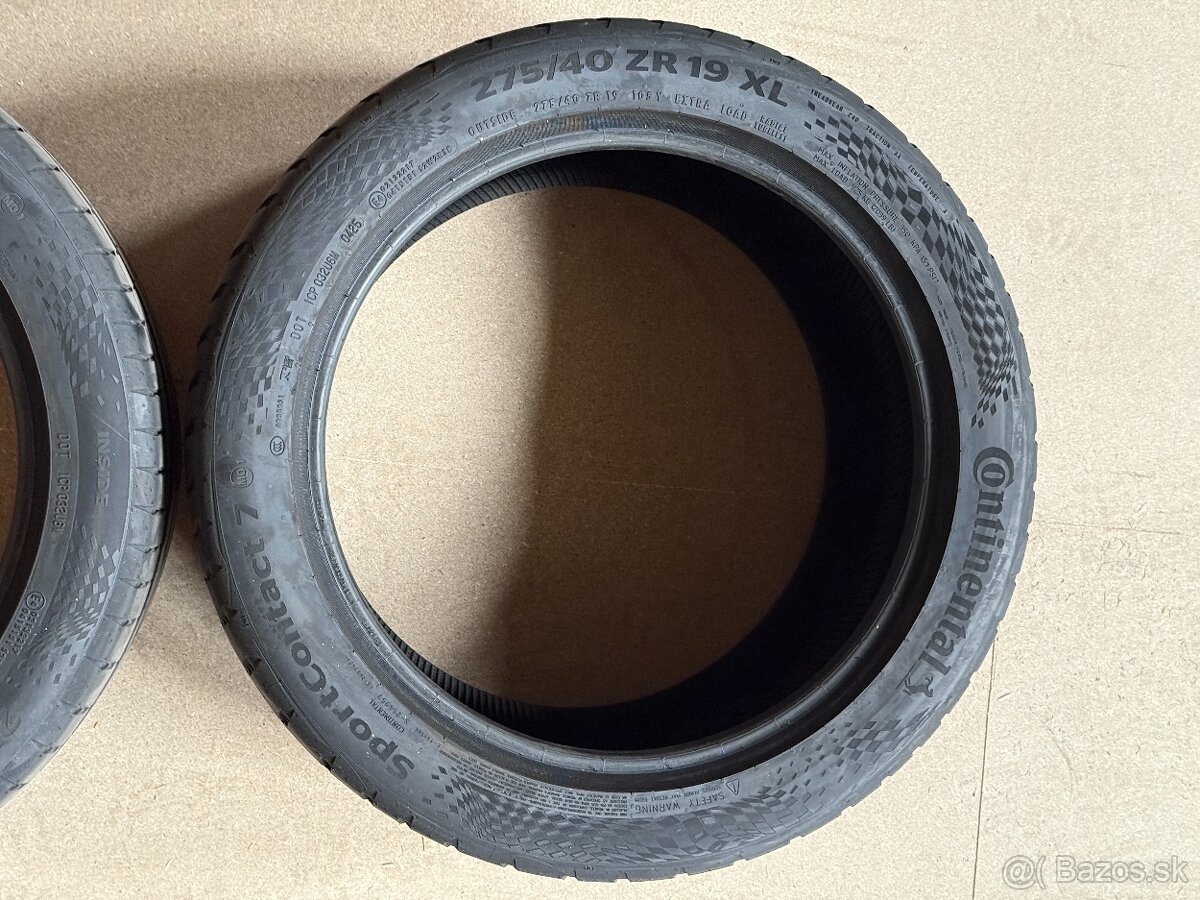 Letné pneu Continental SportContact 7 - 275/40 r19  - 2ks