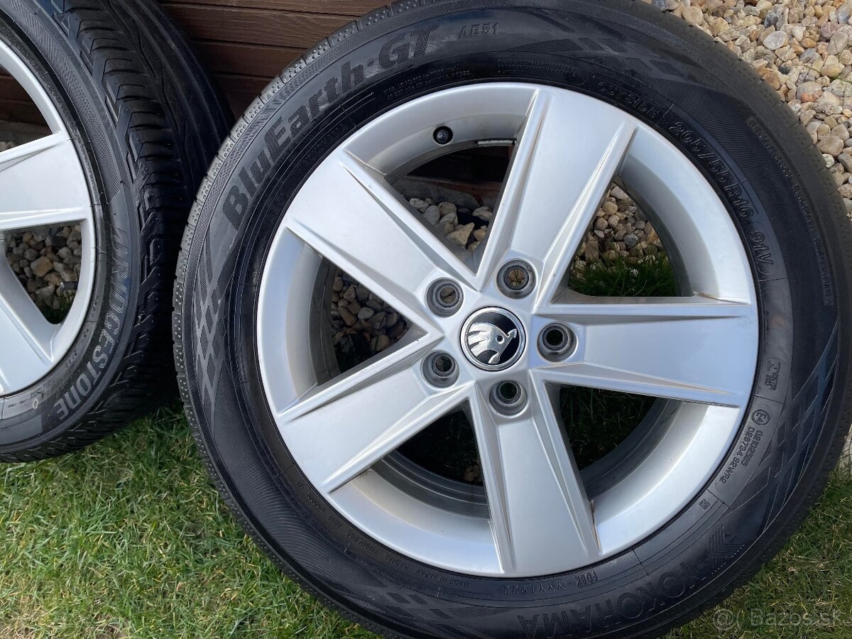 Orig.skoda Alu Disky letné 5x112 ET48 205 55 16 Audi VW