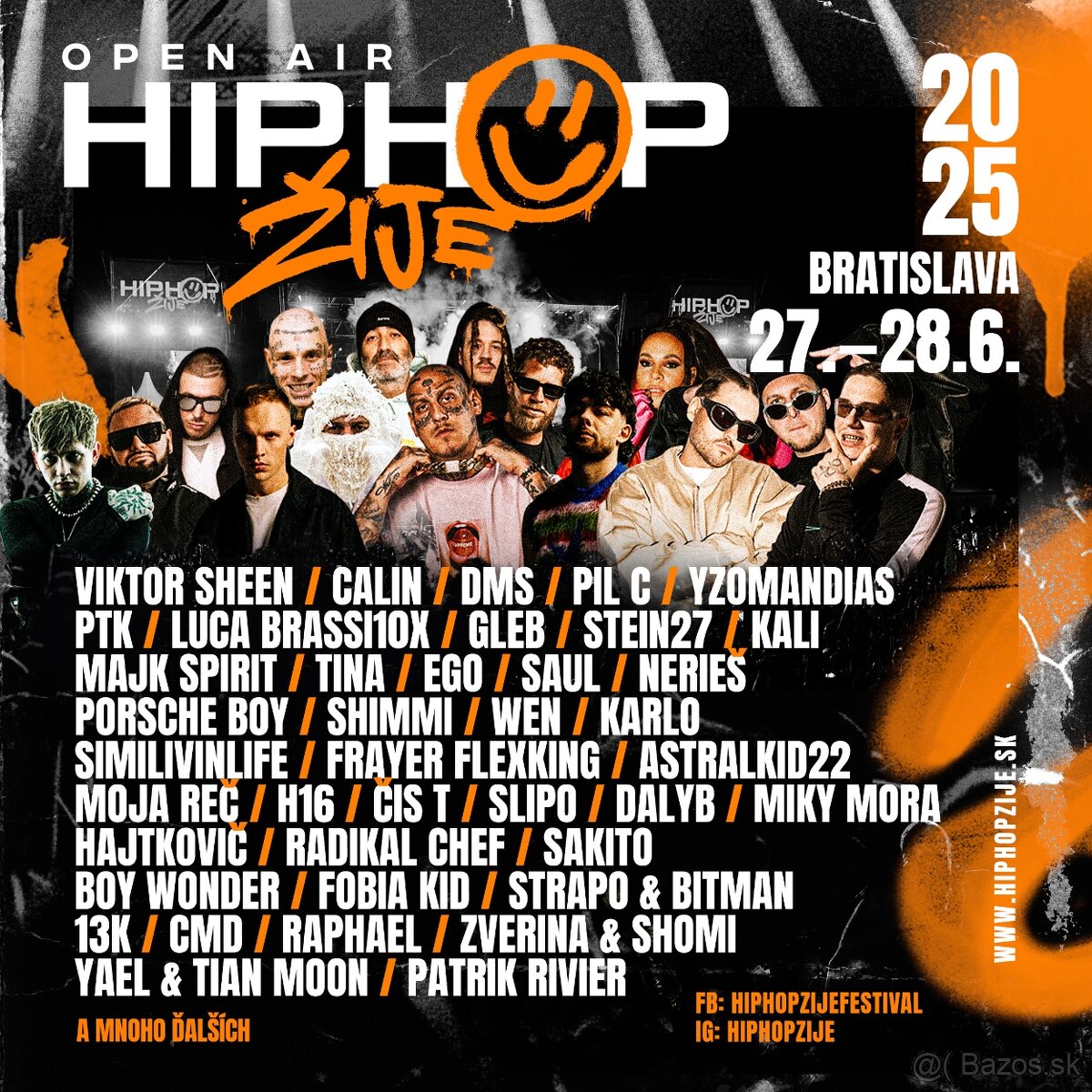PREDÁM 2ks LÍSTKY HIP HOP ŽIJE (BA, 27.6.- 28.6.) 2025