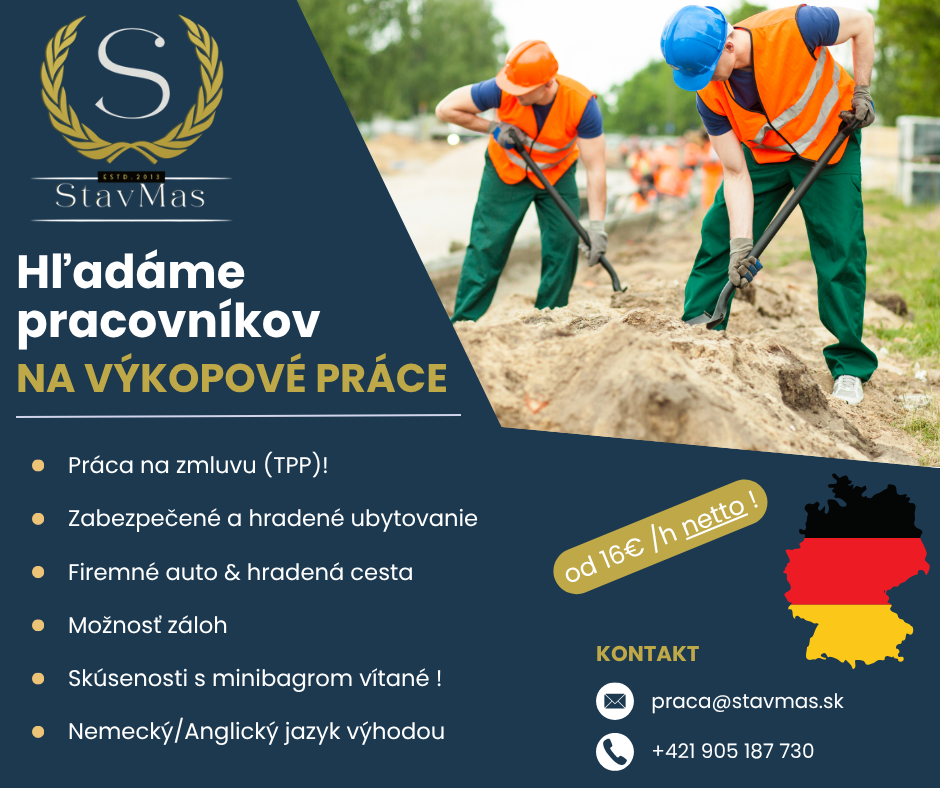 Hľadáme pracovníkov na výkopové práce v Nemecku 🇩🇪