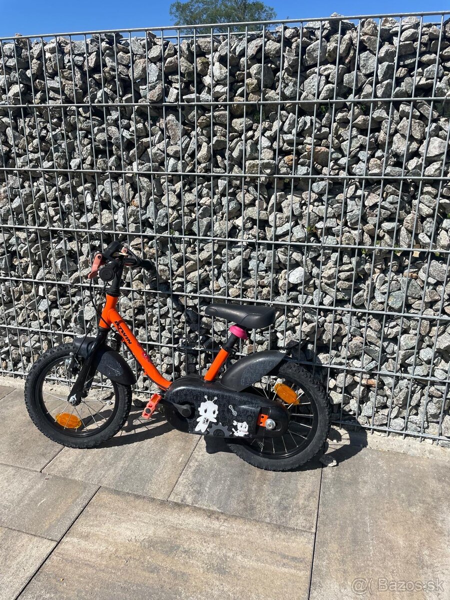 Detský bicykel BTWIN 14 oranžový,čierny