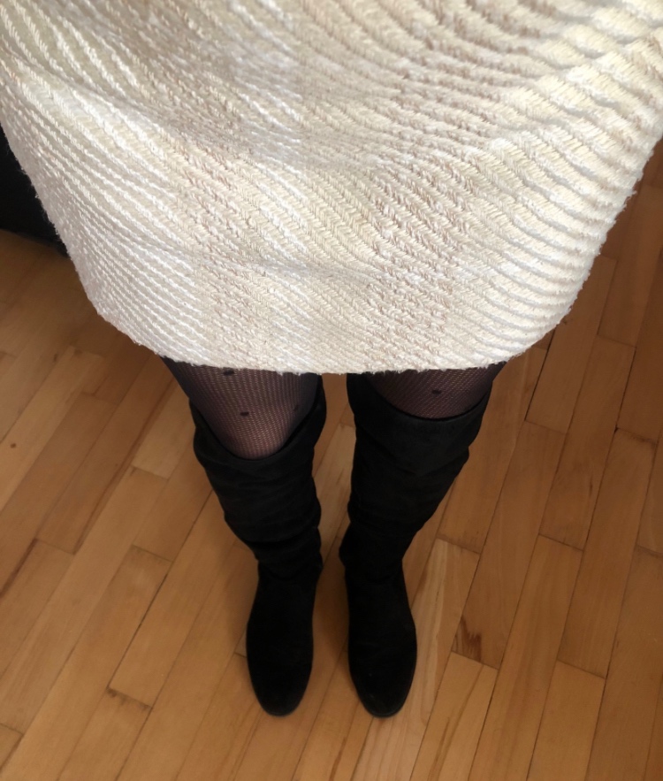 —————Béžová/krémová sukňa, H&M, S/36, 3 E————