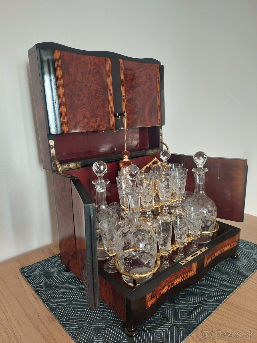 Likérová súprava, "Boulle" , Napoleon III. likérnik, tuja