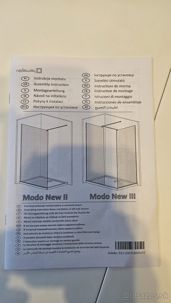 Predam NOVÚ sprchovu stenu