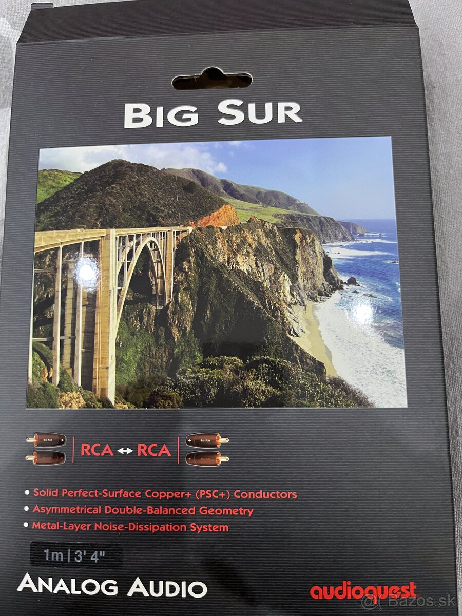 Audioquest BIG SUR Analogový RCA/RCA kábel 1M