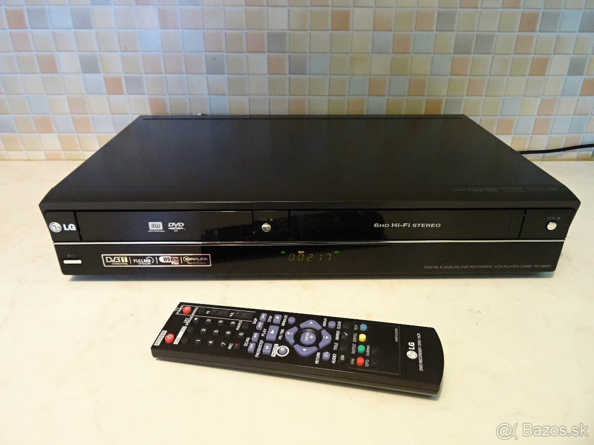 COMBO-LG RCT689H-DVD rekordér+VHS video-Kopíruje VHS na DVD