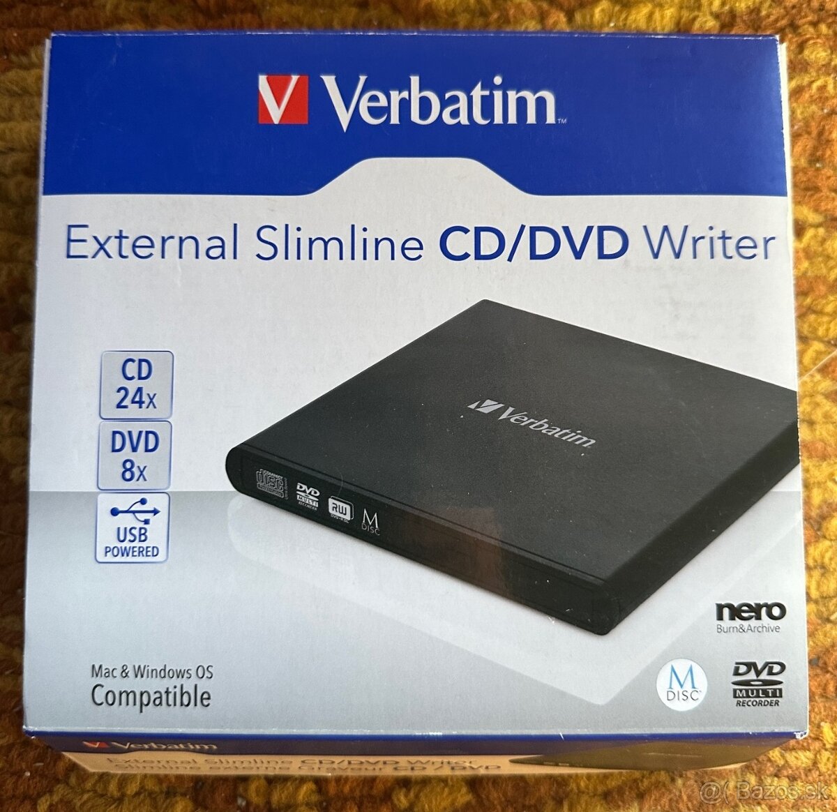 Externá napaľovačka Verbatim CD/DVD Slimline USB 2.0