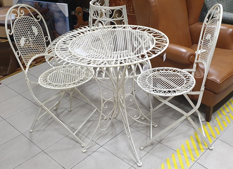 Kovové terasové sedenie 4x stolička a stôl