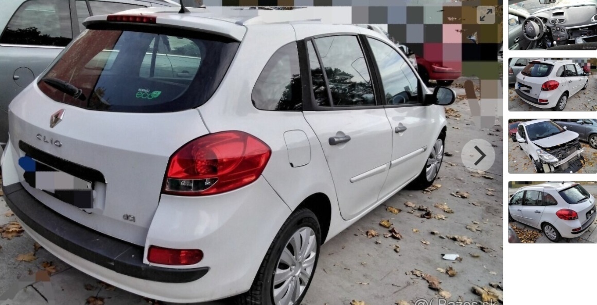 RENAULT CLIO 1.5 dCi 2011 Grandtour predám MOTOR K9K, DVERE