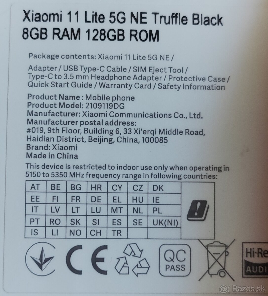 Xiaomi 11 Lite 5G NE 8GB/128GB čierny
