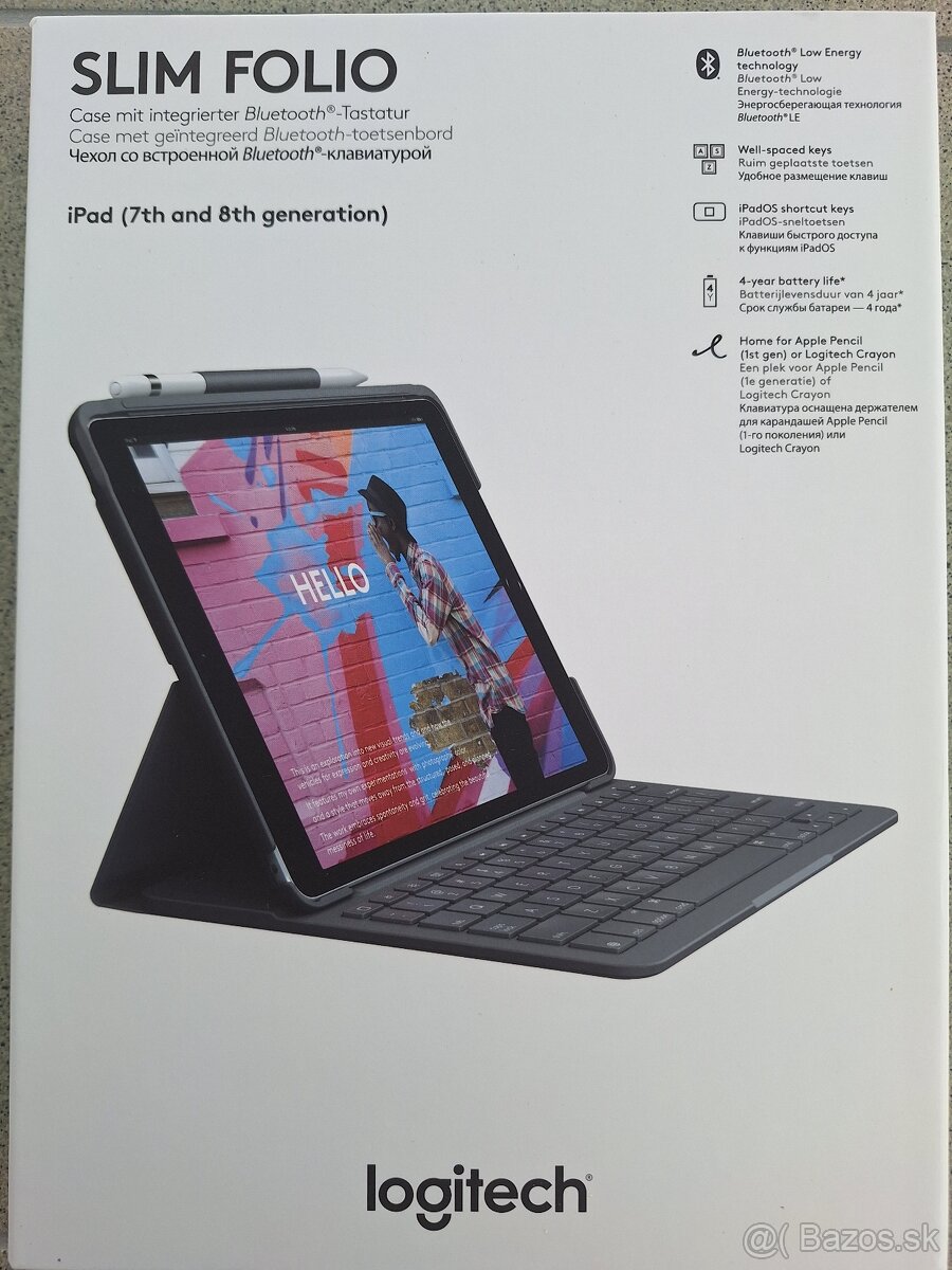 Klávesnica na iPad (7/8 generácie) nepoužitá + ochranné sklo