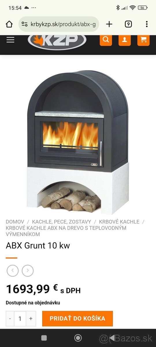 Krbové kachle s vodným výmenníkom