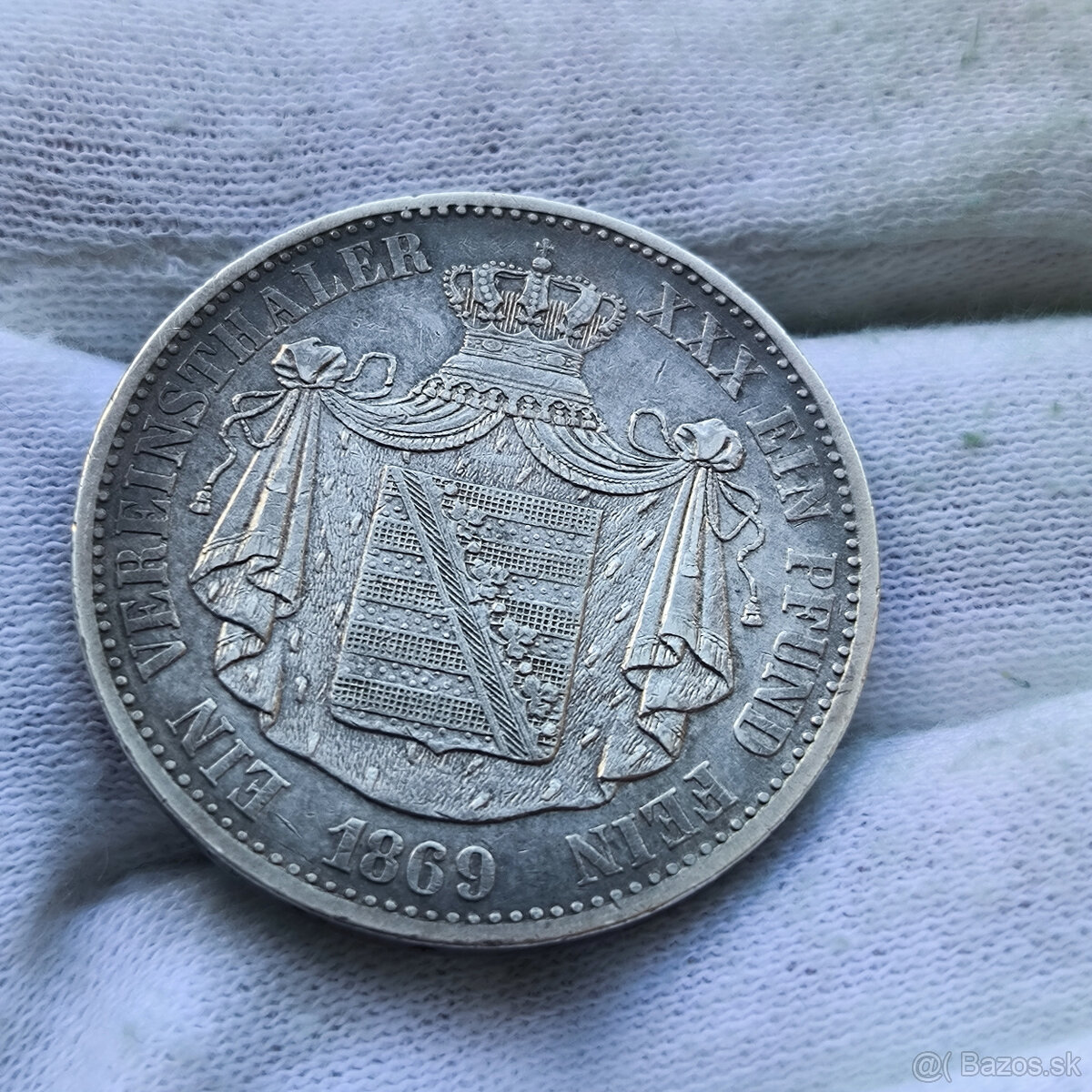 Strieborný Toliar 1869 B – Nemecko -Sasko - Vzácny