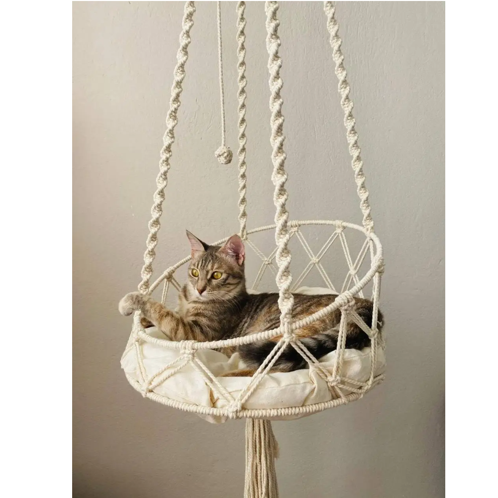 Nábytok– ručne tkaná zavesná sieť pre zvieratká. model 2