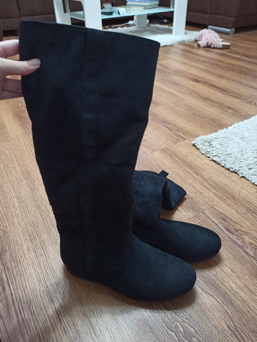 Semišové čižmy tmavomodré