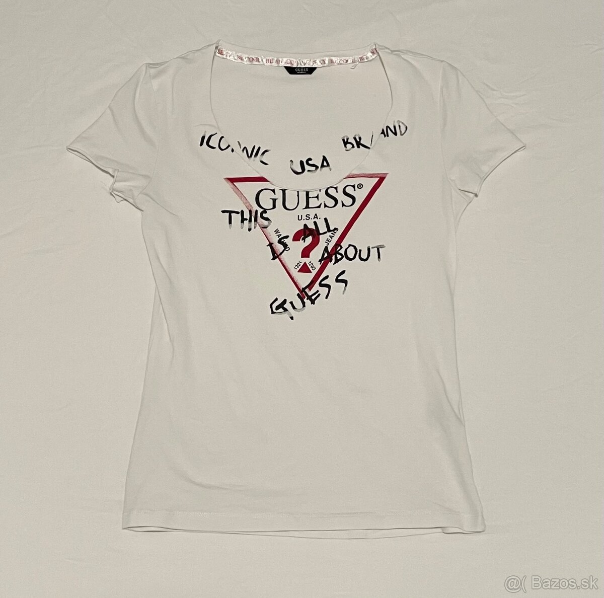 Dámske tričko Guess – biele s logom