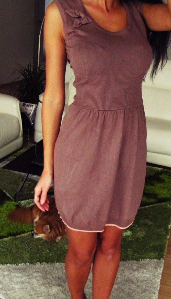 cappuccino šaty Tezenis M vintage