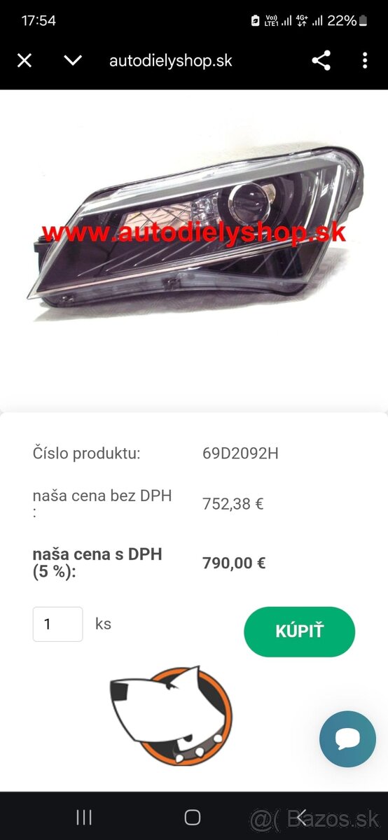 Predné svetlomety na Škoda Superb B