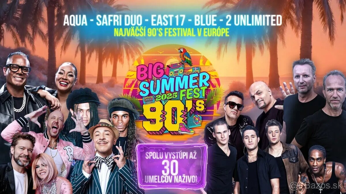 Predám vstupenky na Big Summer Fest 90-te roky