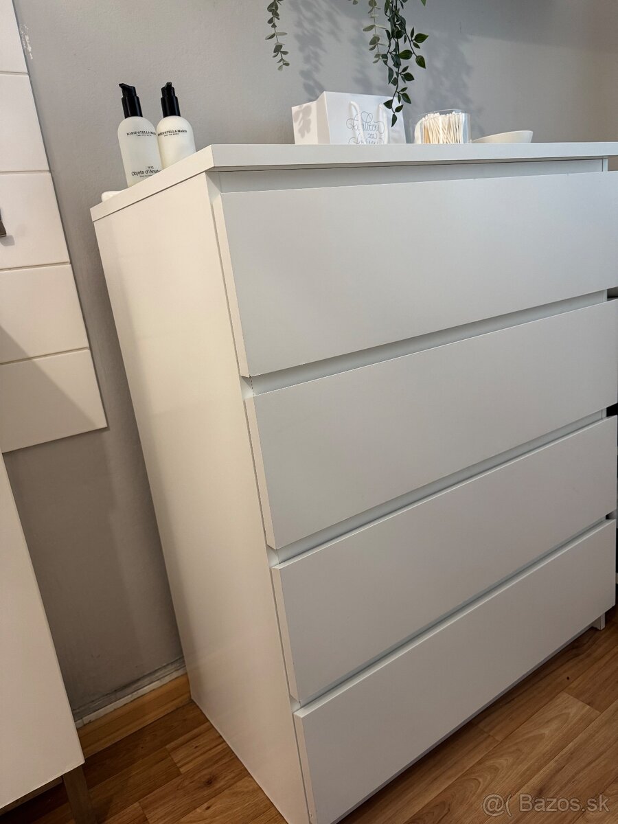 IKEA komody so 4 šuflíkmi – biela farba