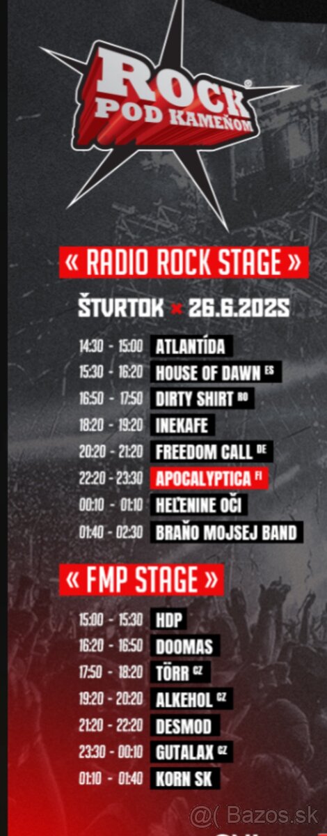 Rock pod kamenom jednodňová vstupenka