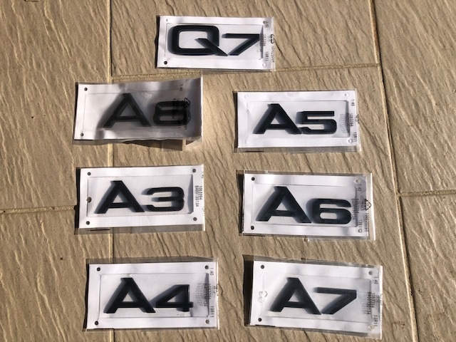 AUDI CIERNE ZNAKY A3 A4 A5 A6 A7 A8 Q3 Q5 Q7