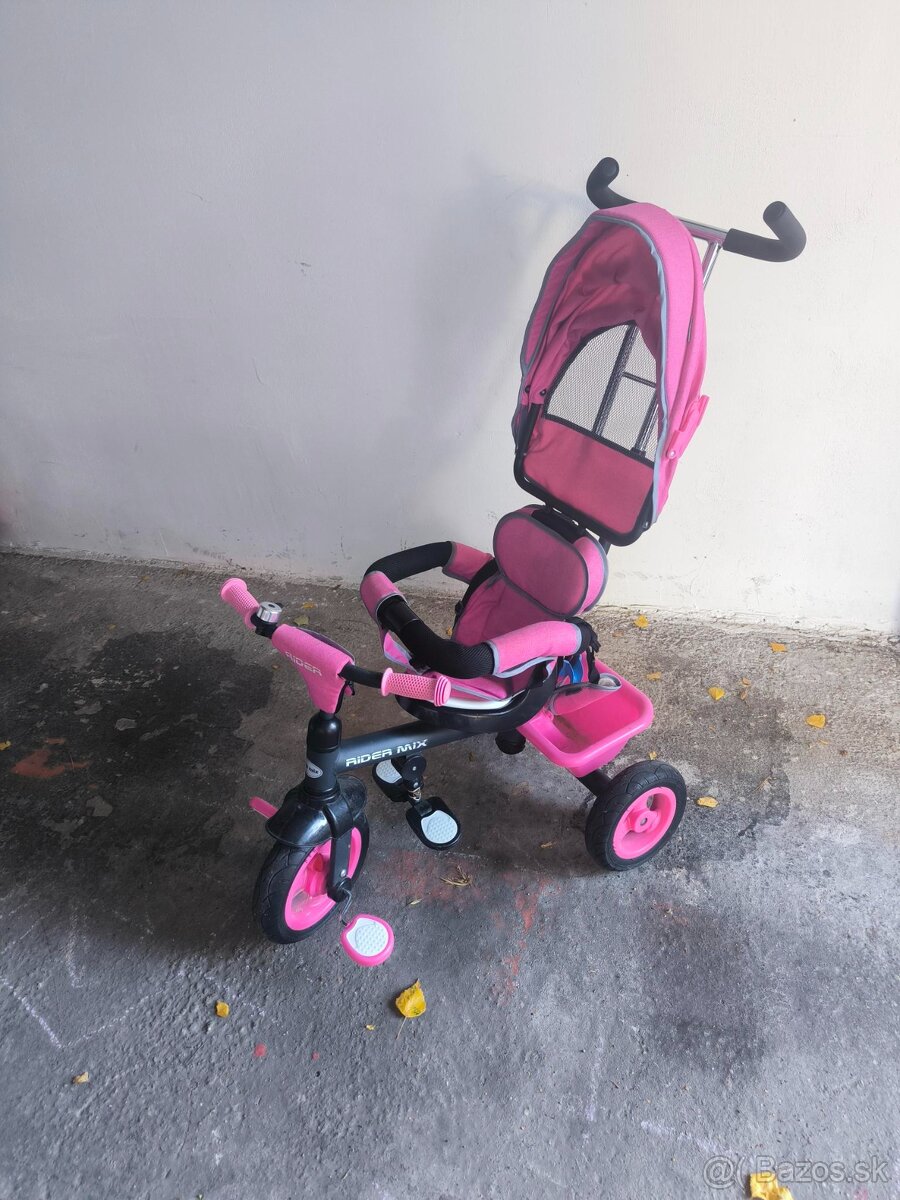 Trojkolka Baby Mix 5v1 RIDER 360° ružová